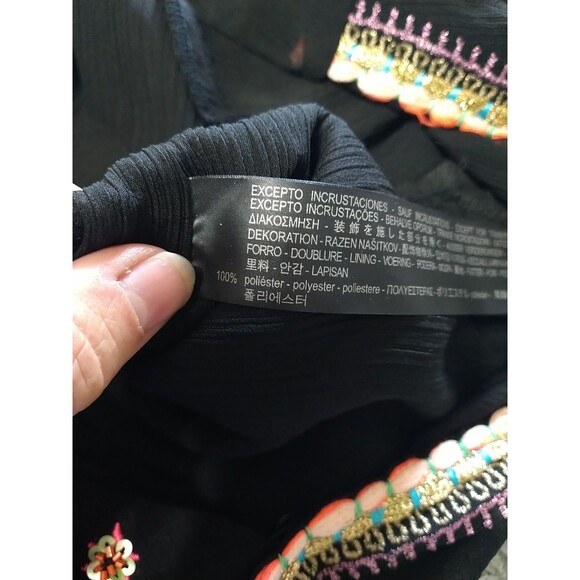 Zara Embroidered Embellished Medium Flared Sleeved V-neck Bodysuit Medium... - Picture 8 of 8